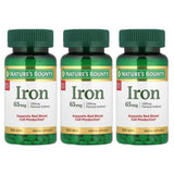 Nature's Bounty Iron 65 mg tabletas frente: suplemento diario para la ingesta de hierro.
