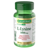 Nature's Bounty L-Lisina 1000 mg, tabletas, apoyo diario de aminoácidos esenciales.