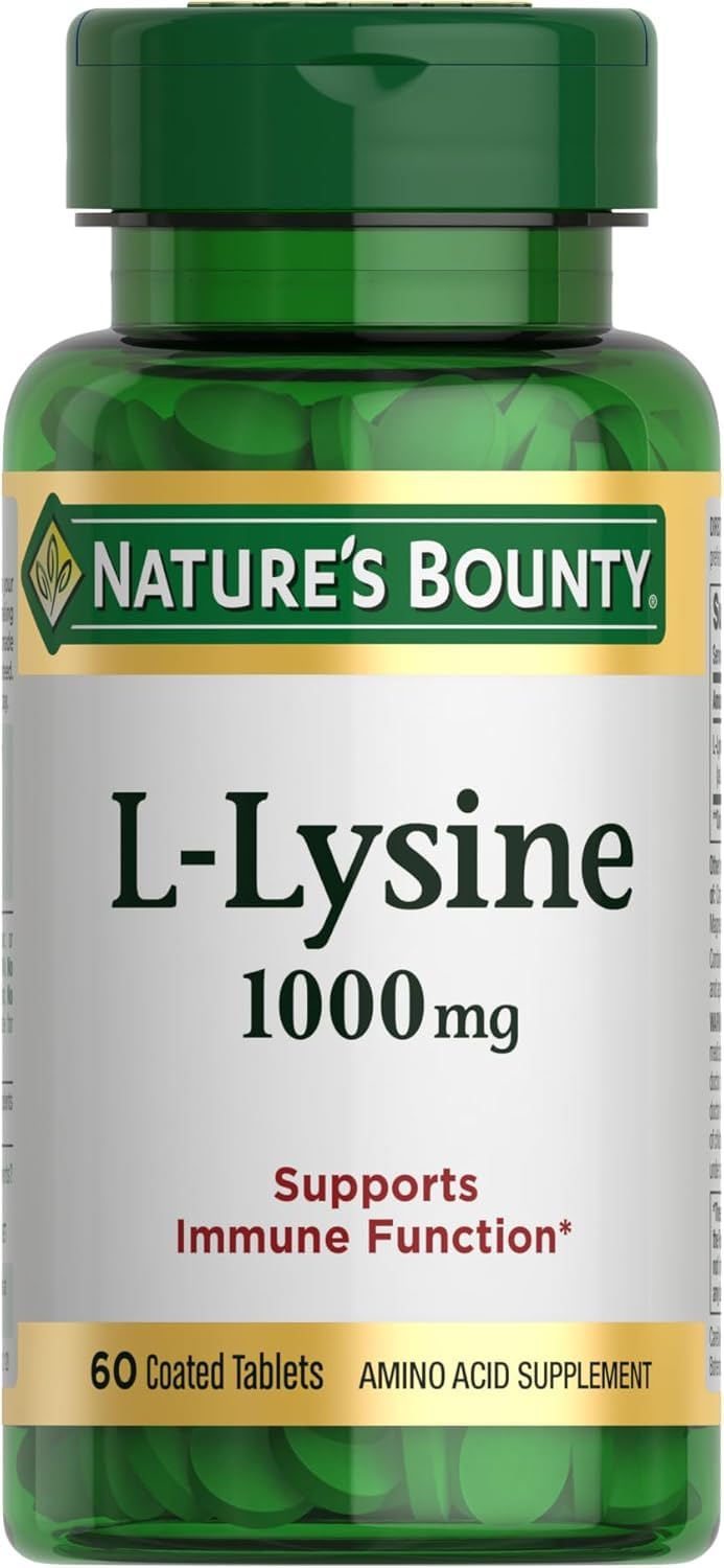Nature's Bounty lisina 1000mg, tabletas: complemento práctico para la ingesta diaria de aminoácidos.