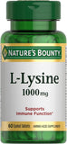 Nature's Bounty lisina 1000mg, tabletas: complemento práctico para la ingesta diaria de aminoácidos.