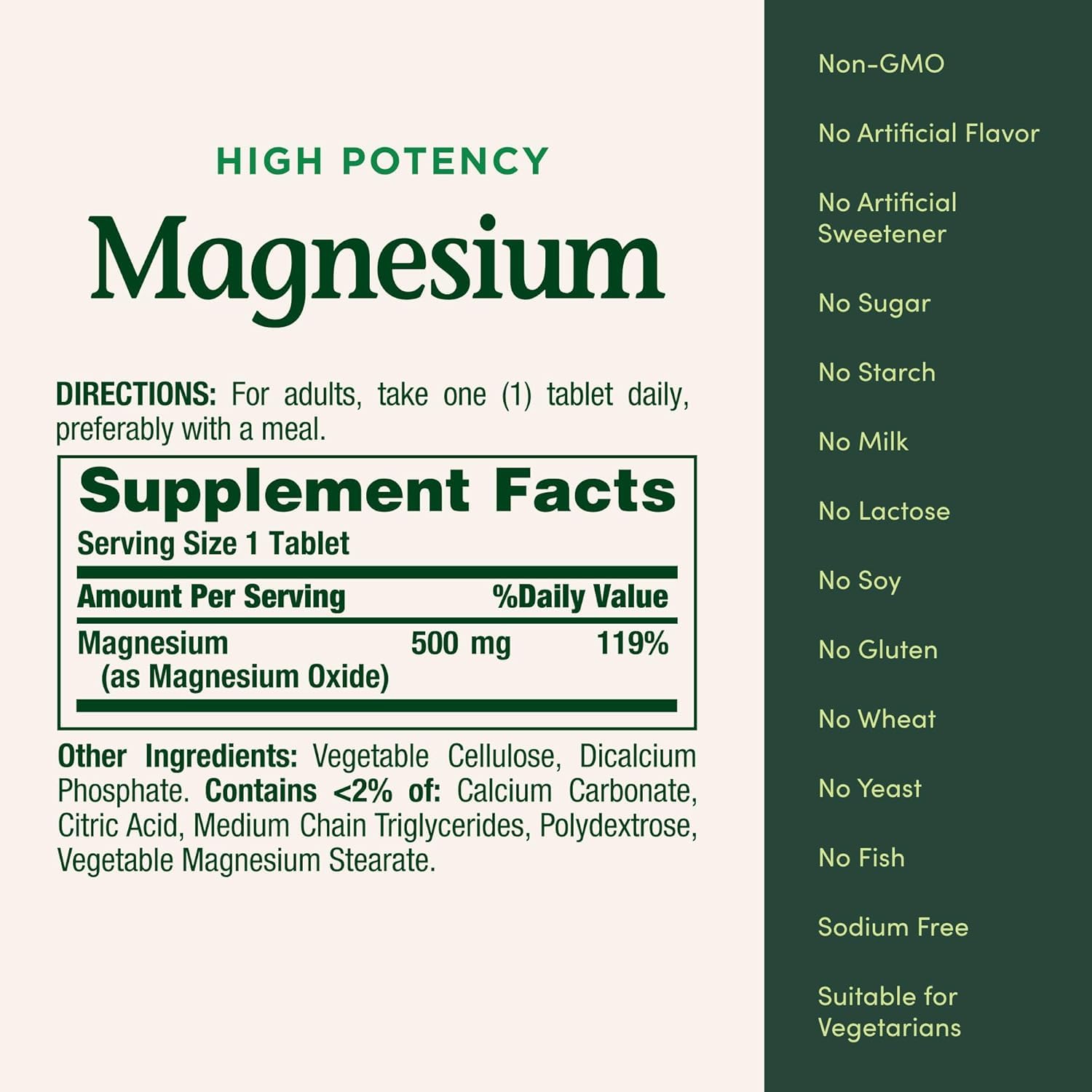 Nature's Bounty Magnesio 500mg, pack doble para comodidad en casa.