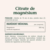 Nature's Bounty Magnesio Citrato 200 mg, etiqueta trasera, equilibrio electrolítico recomendado
