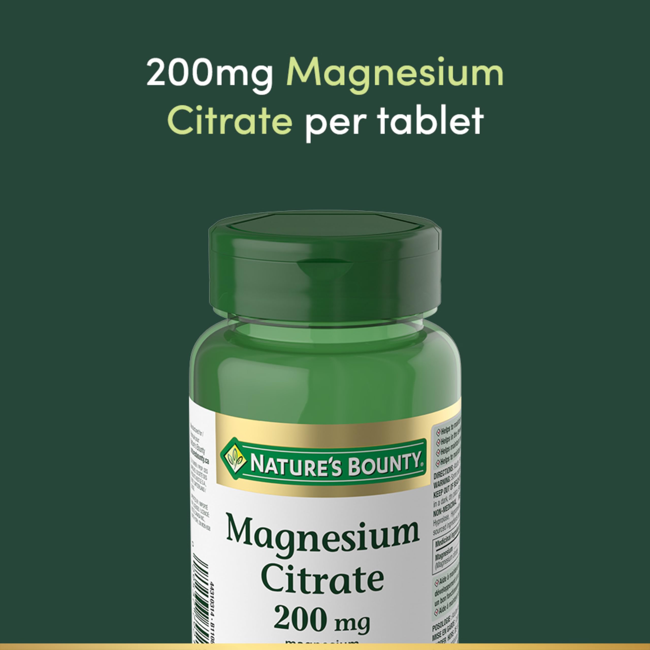 Nature's Bounty Magnesio Citrato 200 mg, tabletas en la mano, experiencia de uso práctico