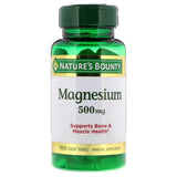 Nature's Bounty magnesio tabletas recubiertas 500 mg para soporte óseo y muscular diario