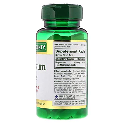 Nature's Bounty magnesio uso diario para nutrición muscular y energía sostenida