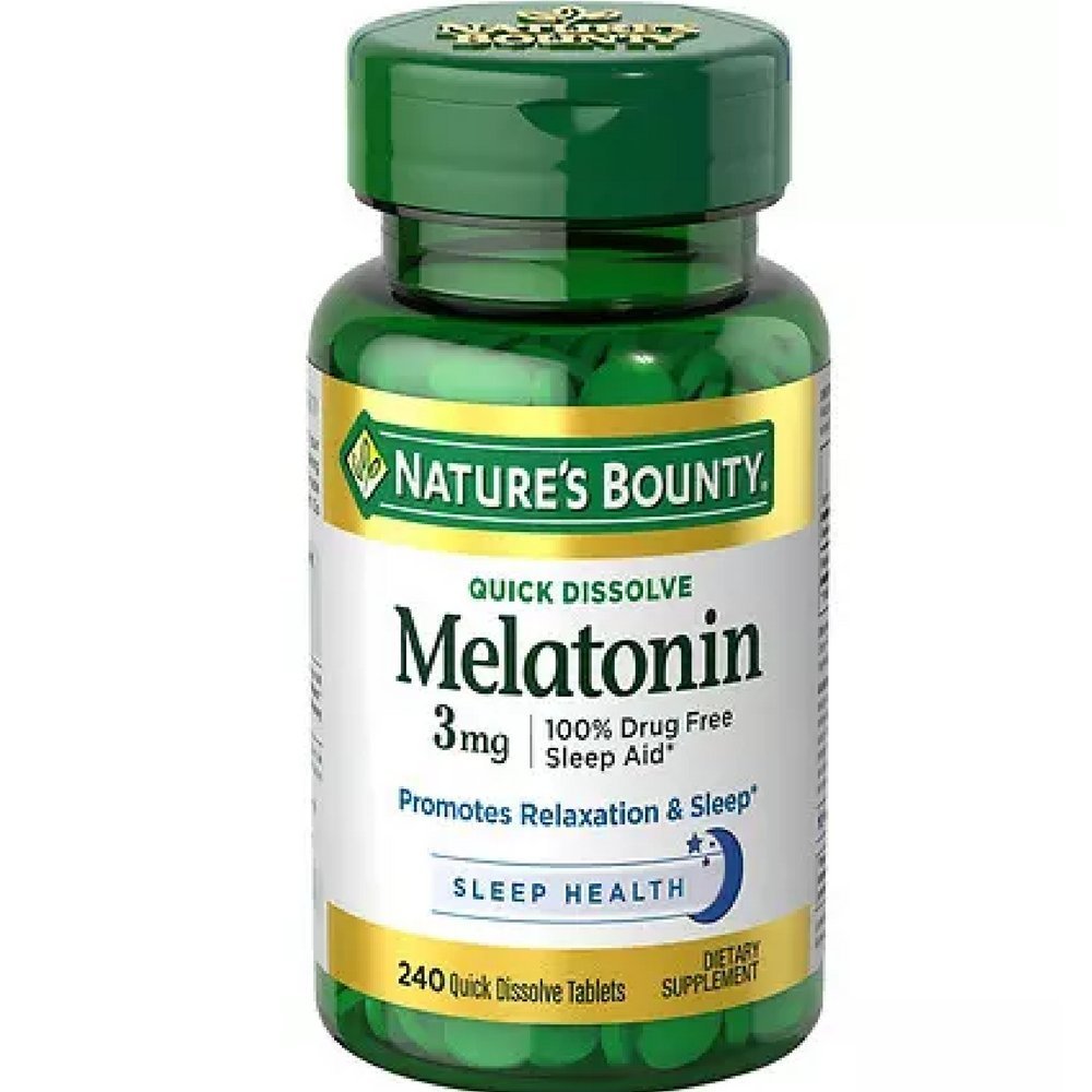 Nature's Bounty Melatonina 3 mg, tableta de disolución rápida, para apoyar un descanso suave