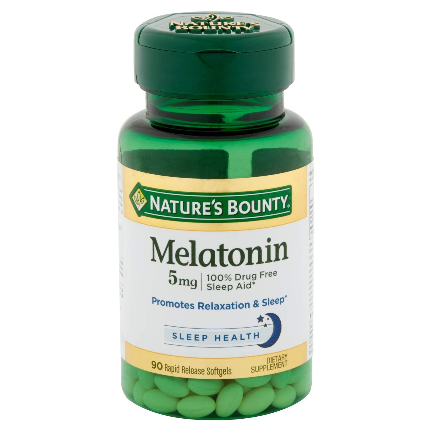 Nature's Bounty Melatonina botella de 90 cápsulas para dormir relajadamente