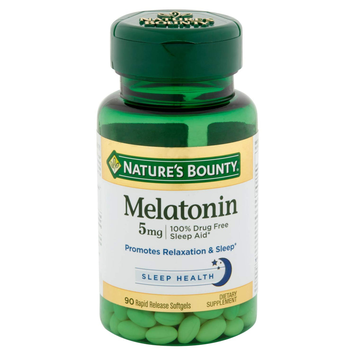 Nature's Bounty Melatonina botella de 90 cápsulas para dormir relajadamente