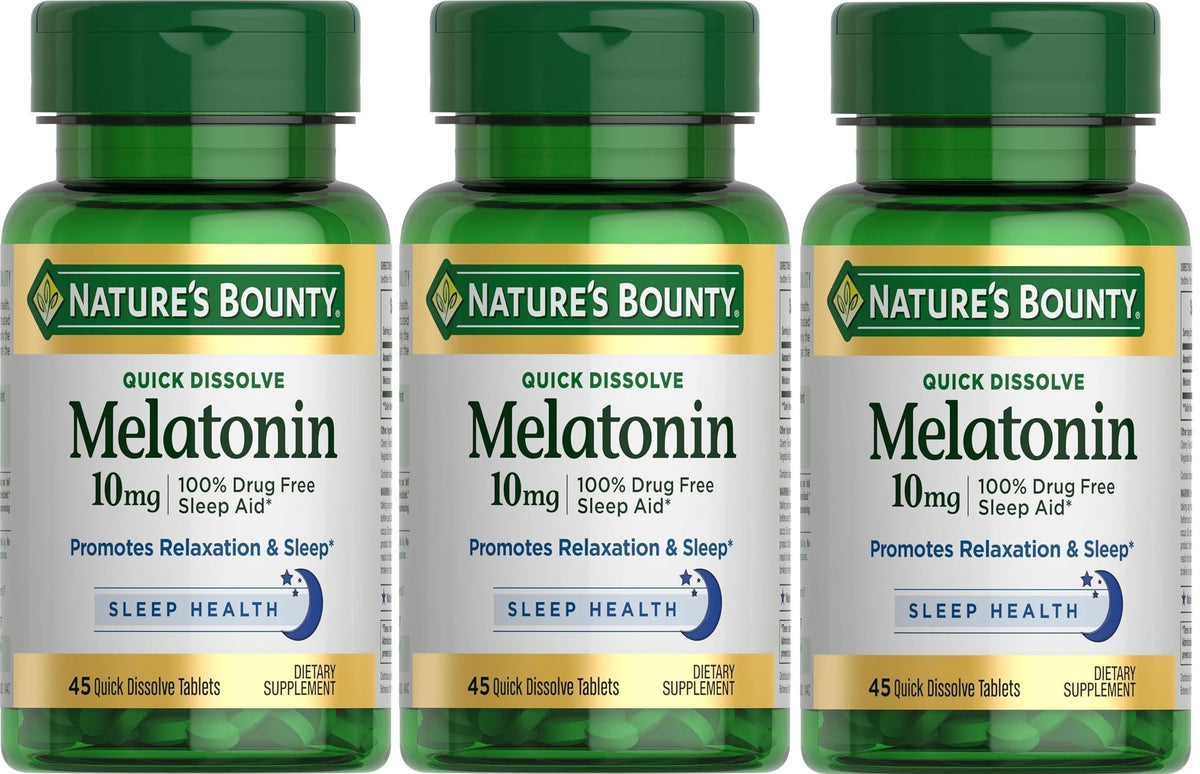 Nature's Bounty Melatonina disolución rápida, tabletas con sabor a cereza para dormir cómodo