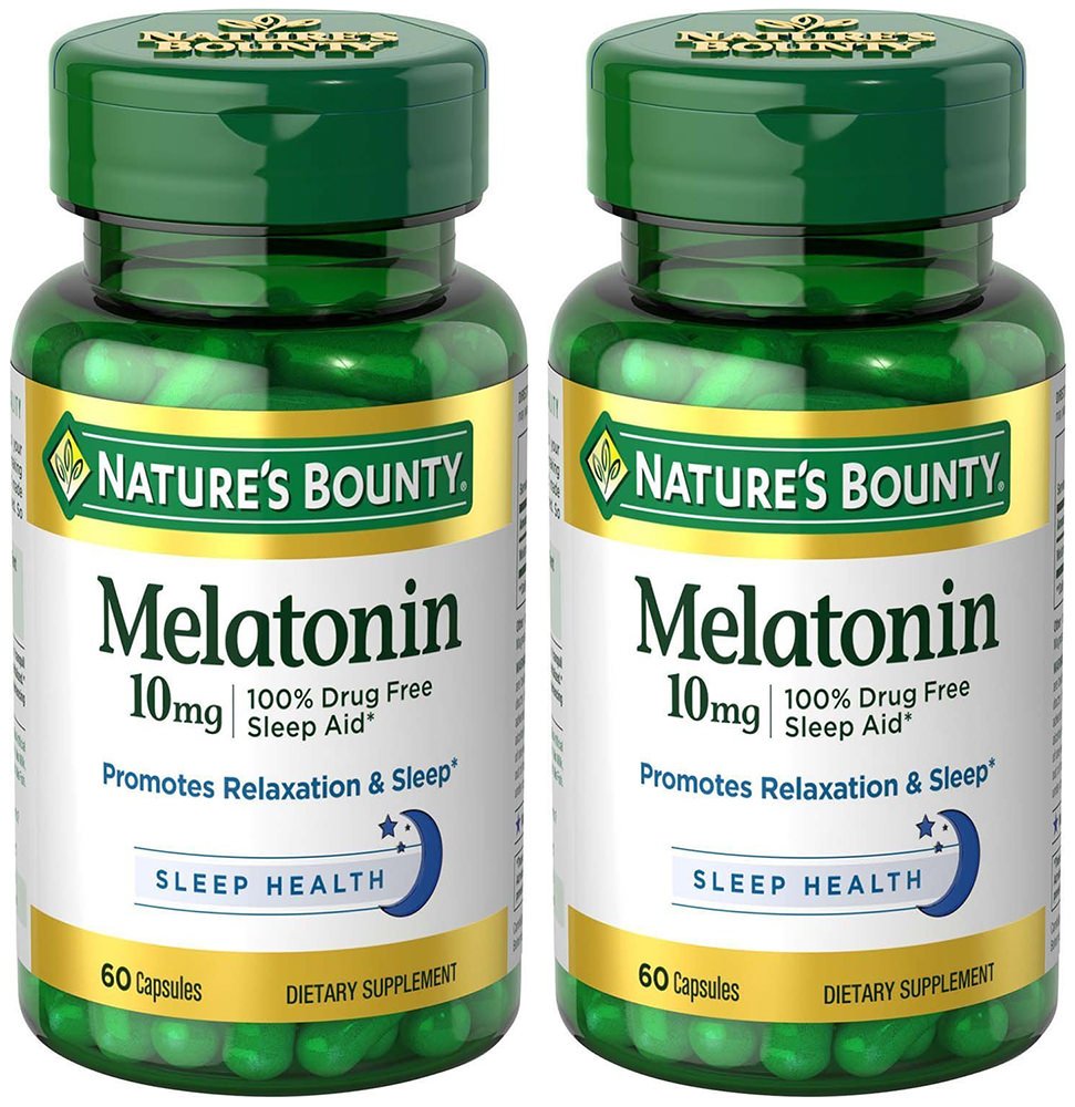 Nature's Bounty Melatonina frasco: ritual de relajación para dormir mejor.