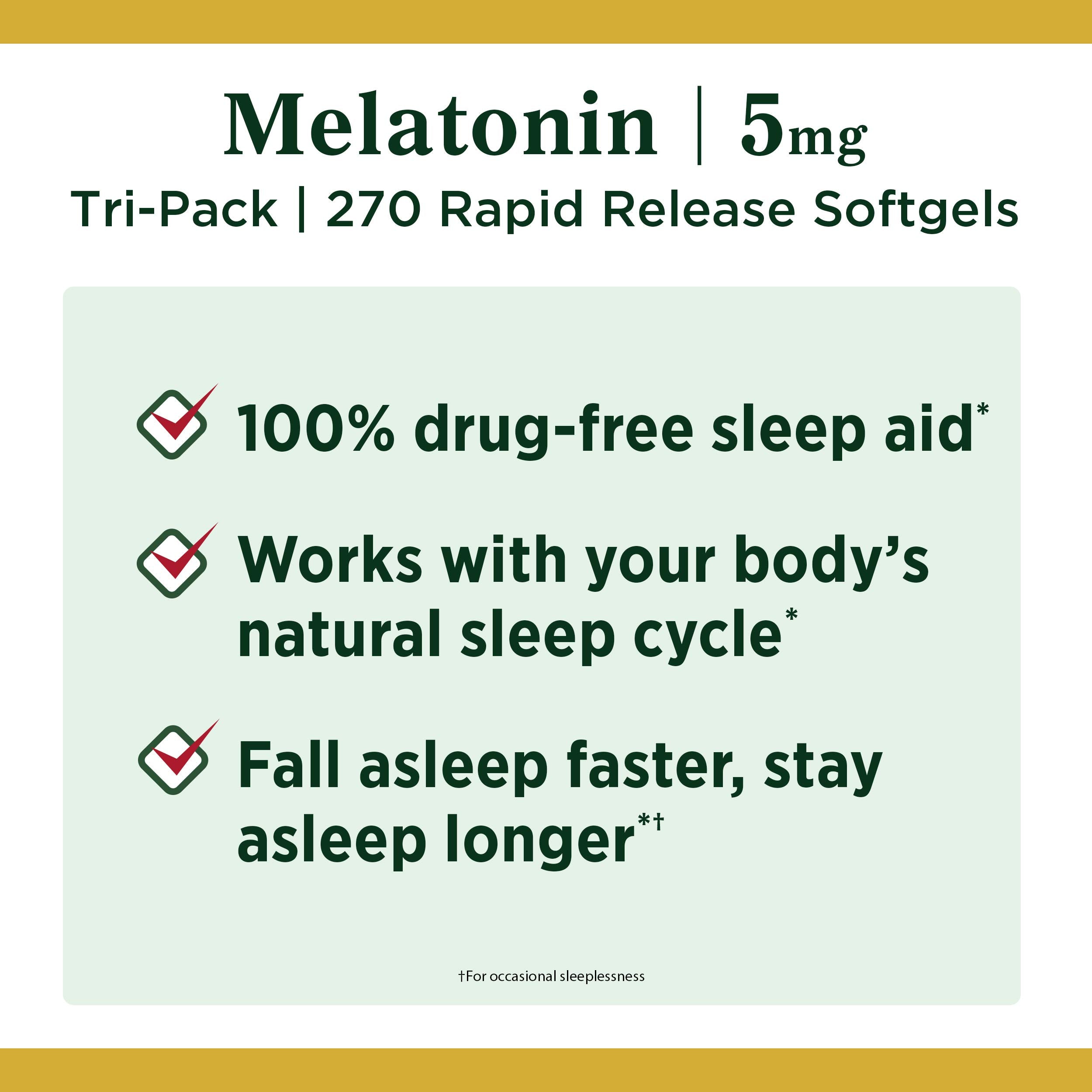 Nature's Bounty Melatonina: pack de tres envases para descanso sostenido