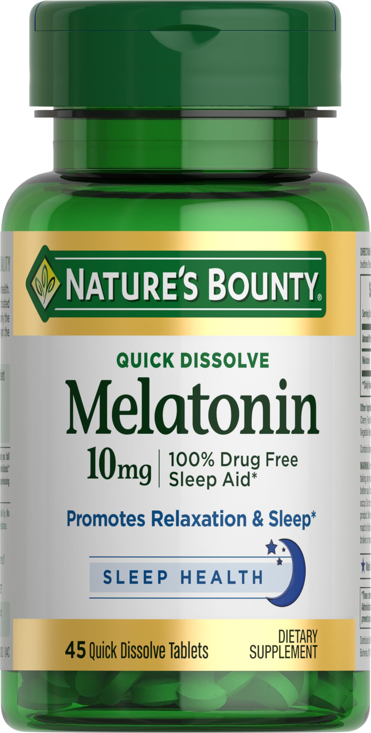 Nature's Bounty Melatonina-tabletas disolución rápida para sueño suave y relajado