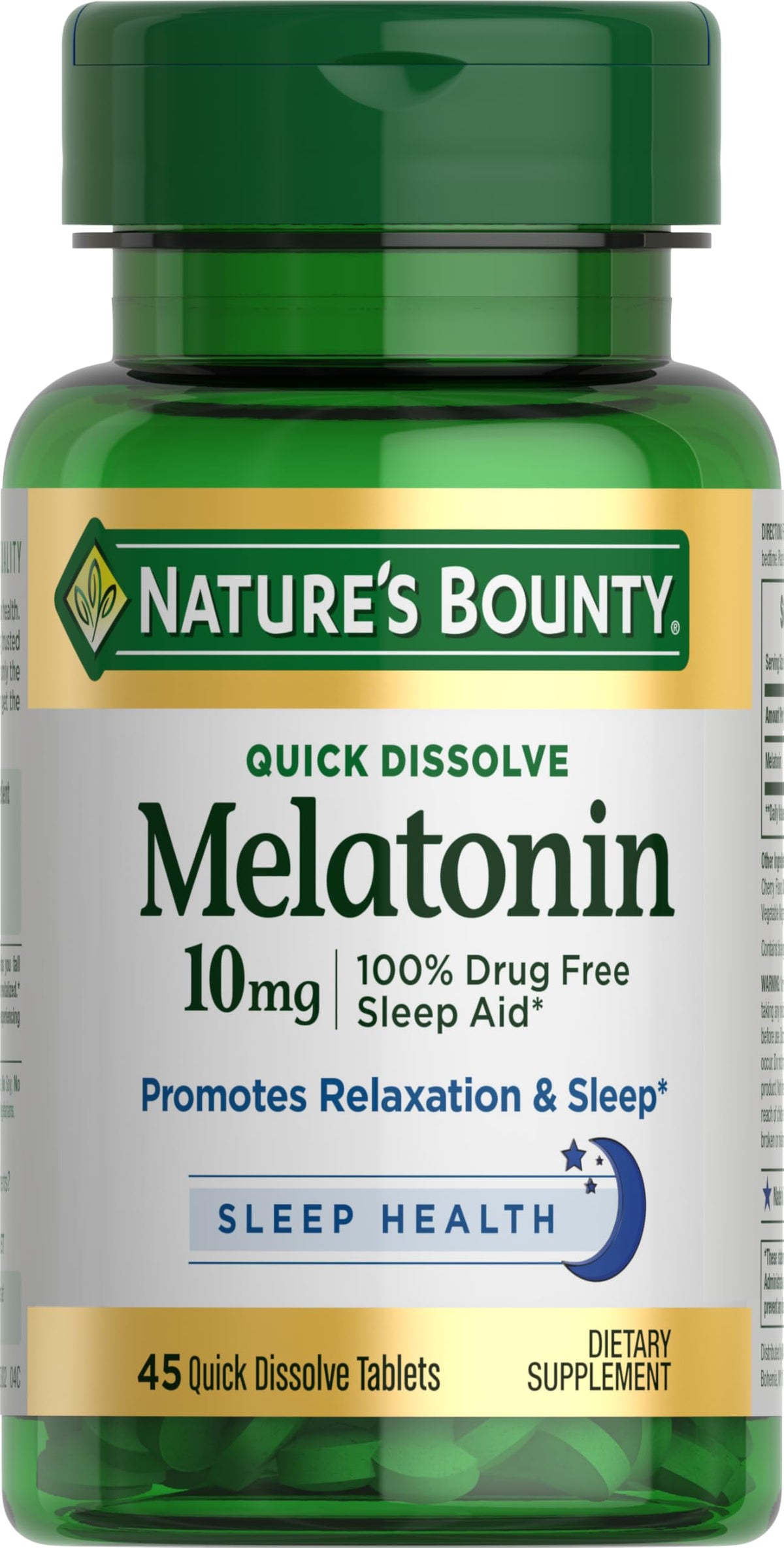 Nature's Bounty Melatonina-tabletas disolución rápida para sueño suave y relajado