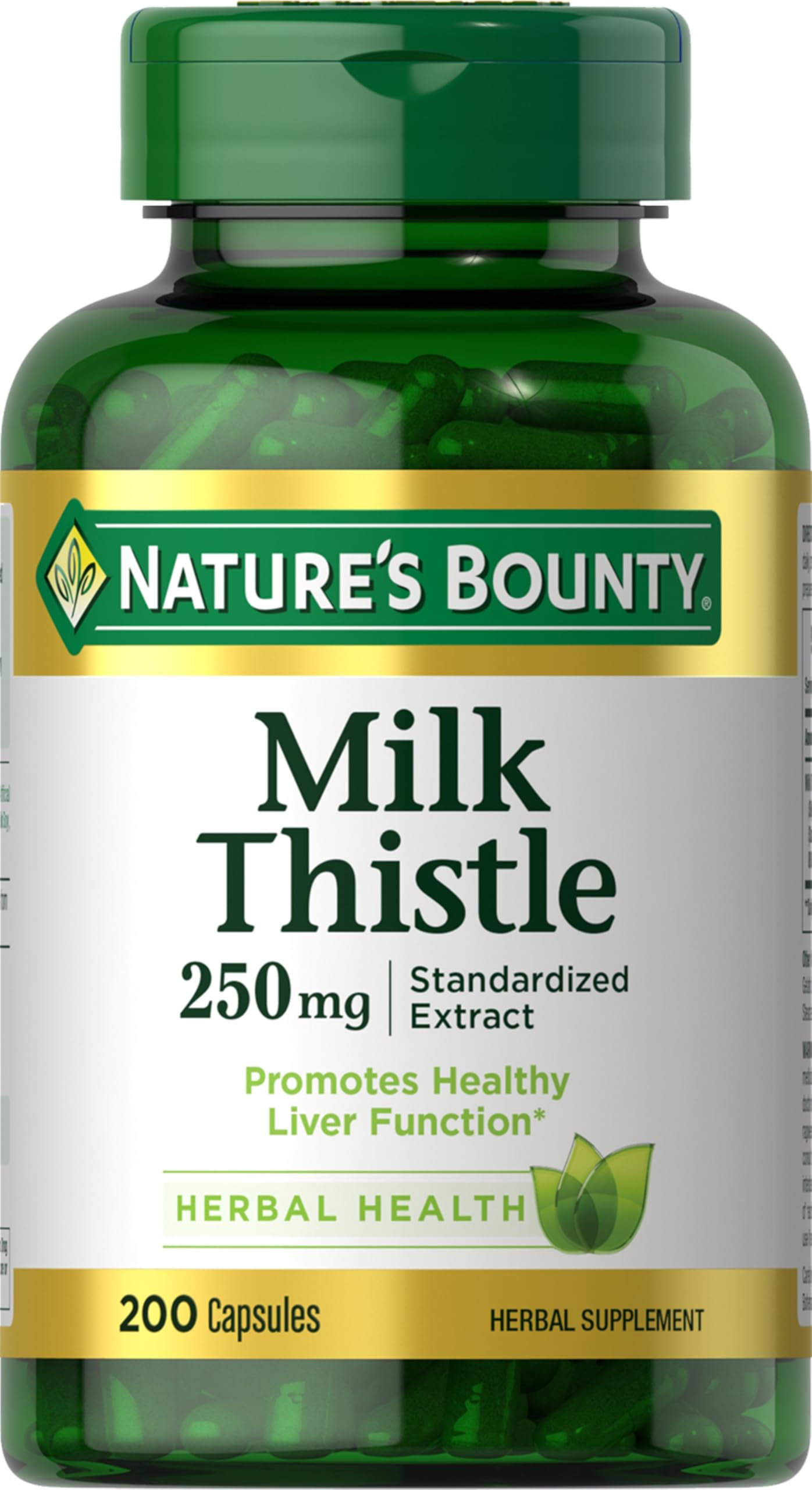 Natures Bounty Milk Thistle envase de cápsulas para consumo diario