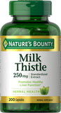 Natures Bounty Milk Thistle envase de cápsulas para consumo diario