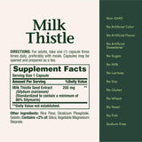 Natures Bounty Milk Thistle etiqueta y detalles de ingredientes