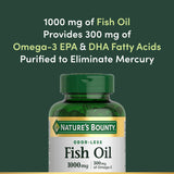 Nature's Bounty Omega-3 1000 mg, cápsulas odorless para minimizar sabor a pescado