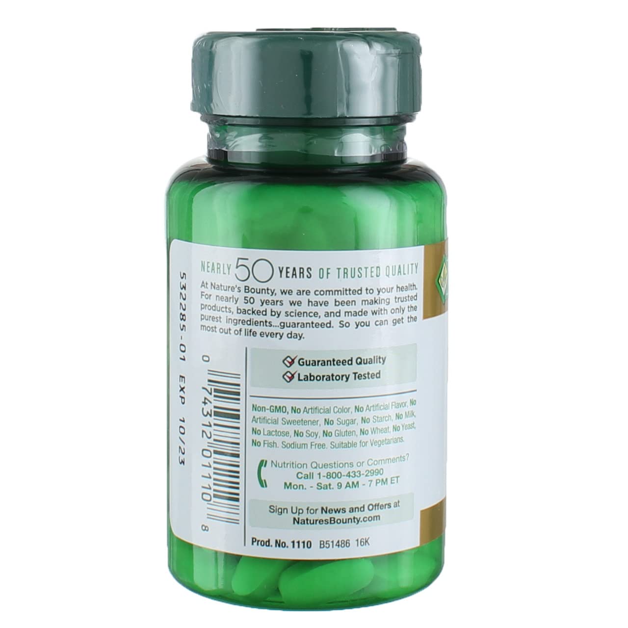 Nature's Bounty potasio gluconato 99 mg etiqueta detallada, útil para conocer dosis.