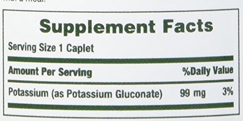 Nature's Bounty Potassium Gluconate, etiqueta, uso diario como suplemento