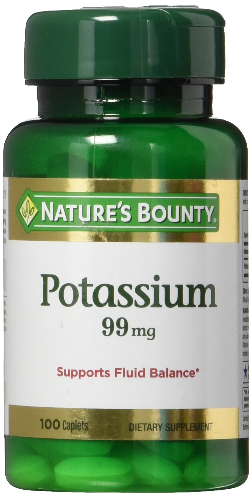 Nature's Bounty Potassium Gluconate, vista frontal, apoyo posible para equilibrio de fluidos