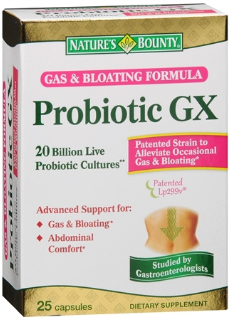 Nature's Bounty Probiotic GX cápsulas para apoyo digestivo diario