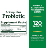 Nature's Bounty Probiotics Acidophilus: caja visible para consumo diario.