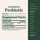 Nature's Bounty Probiotics Acidophilus: envase libre de gluten y sin azúcares añadidos.