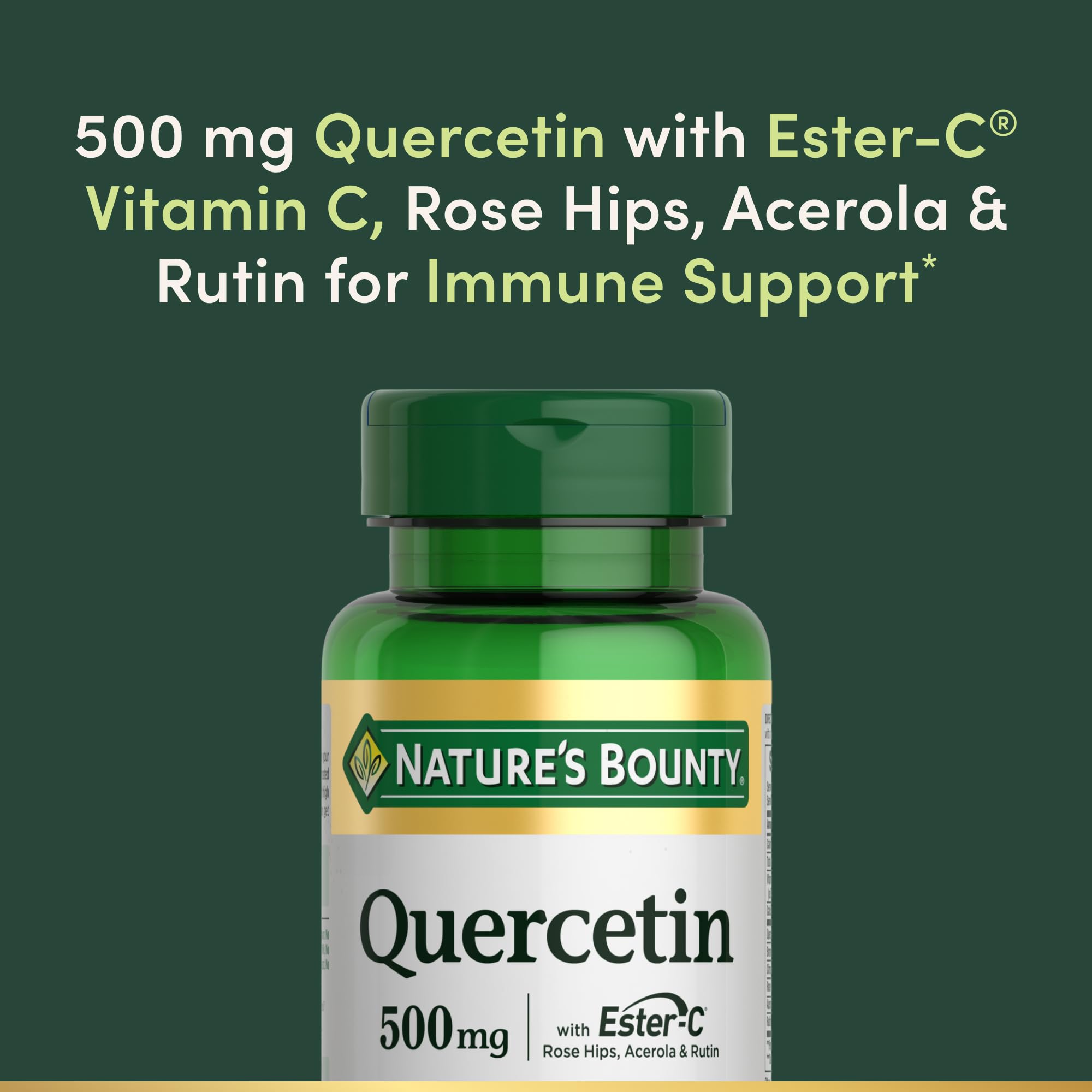 Nature's Bounty Quercetina con Ester-C, posible refuerzo antioxidante diario.