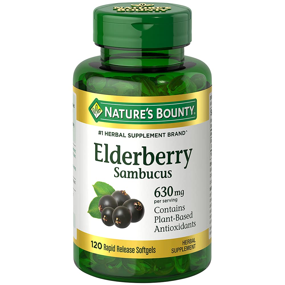 Nature's Bounty Sambucus – botella de 120 cápsulas, ideal para rutina diaria