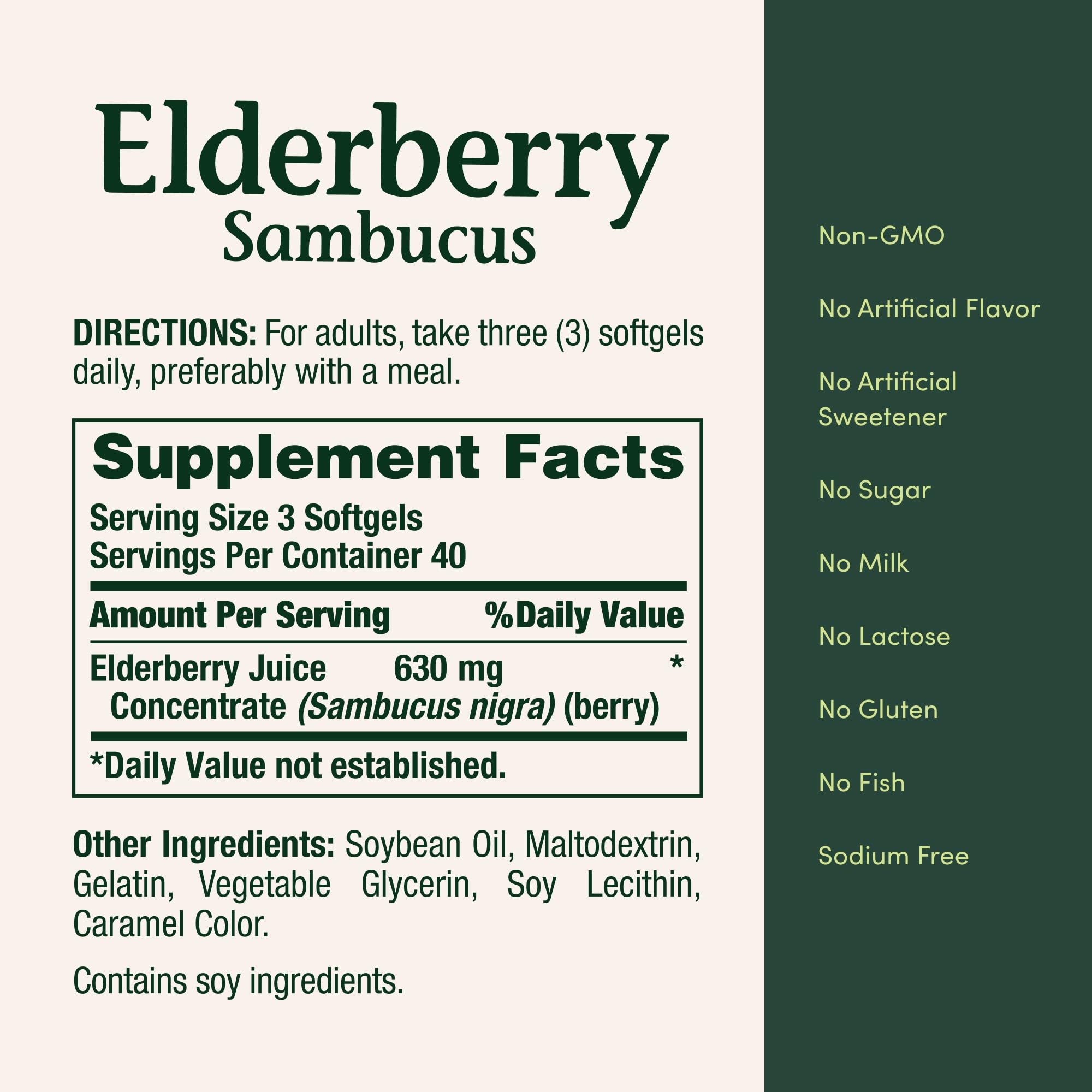 Nature's Bounty Sambucus cápsulas de liberación rápida para uso diario
