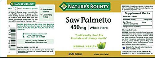 Nature's Bounty Saw Palmetto, cápsulas de 450 mg, opción conveniente para un hábito saludable