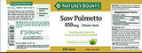 Nature's Bounty Saw Palmetto, cápsulas de 450 mg, opción conveniente para un hábito saludable