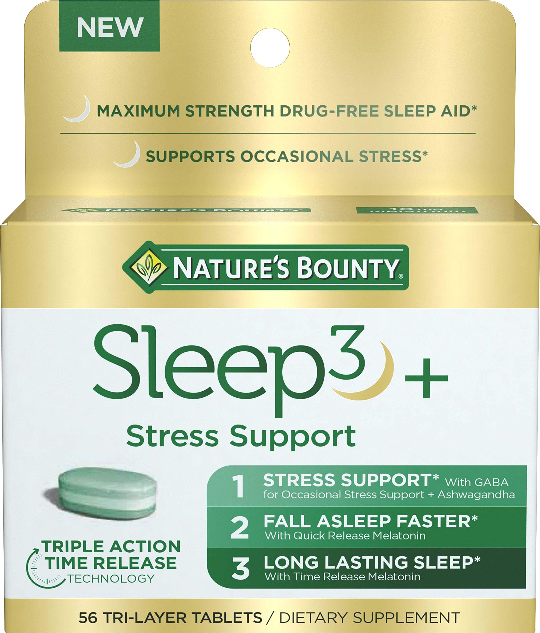 Nature's Bounty Sleep3+ botella: apoyo para relajación nocturna