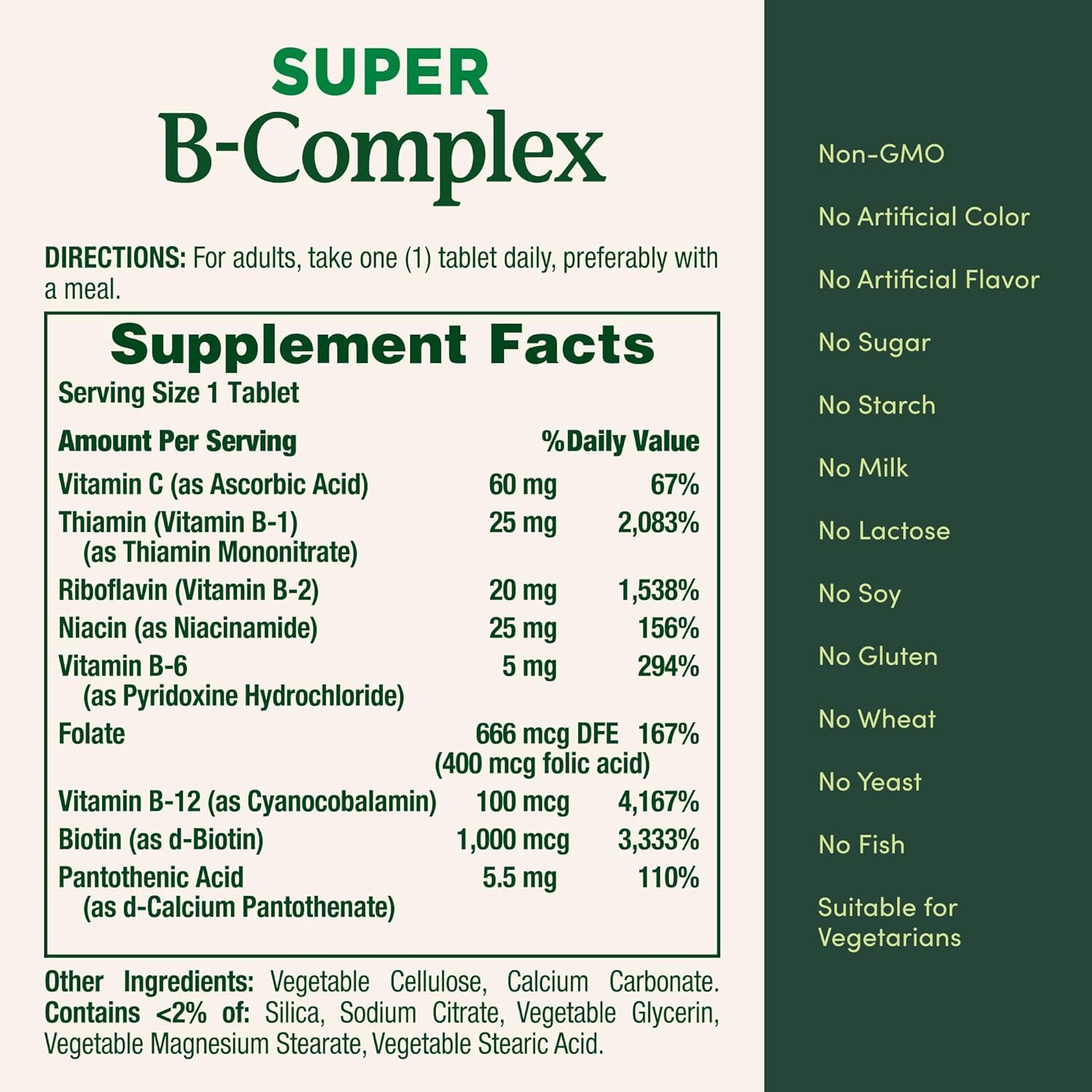 Nature's Bounty Super B-Complejo, botella abierta, fácil de tomar diariamente