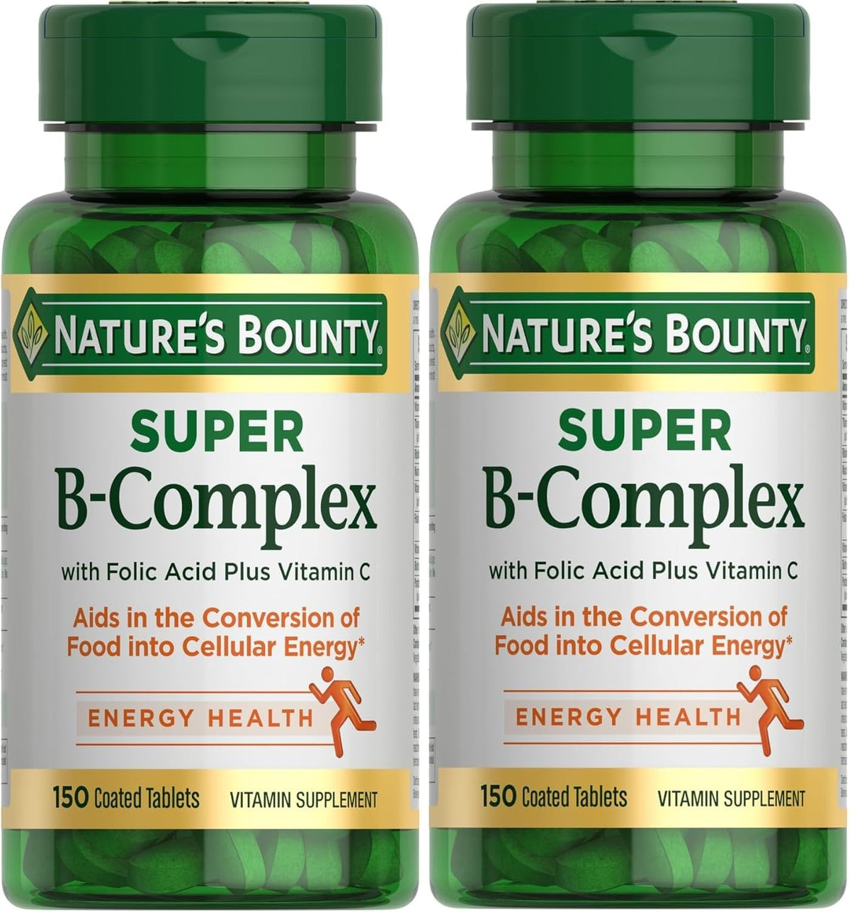Nature's Bounty Super B-Complejo, botella frontal, apoyo al metabolismo energético