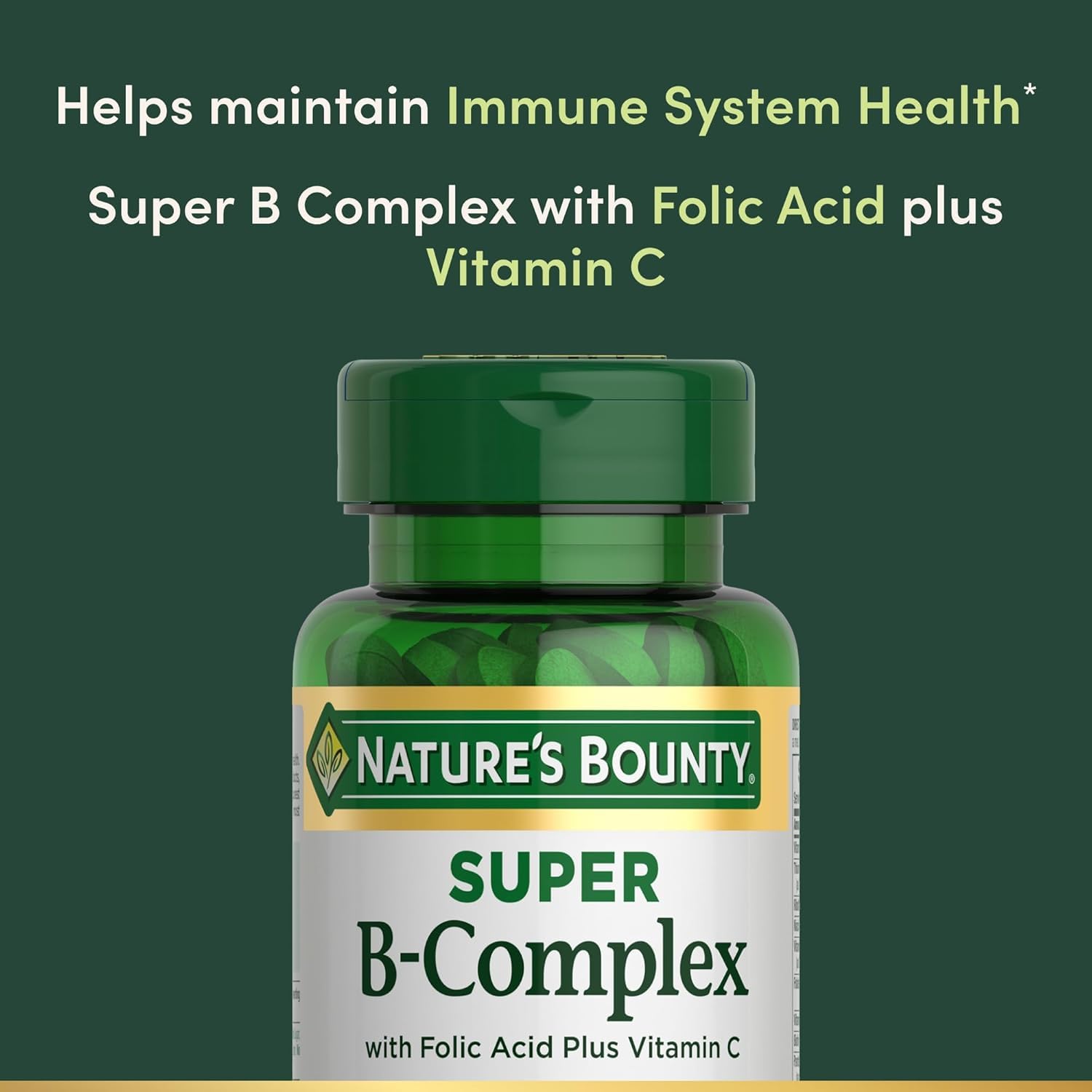 Nature's Bounty Super B-Complejo, etiqueta detallada, información de nutrientes