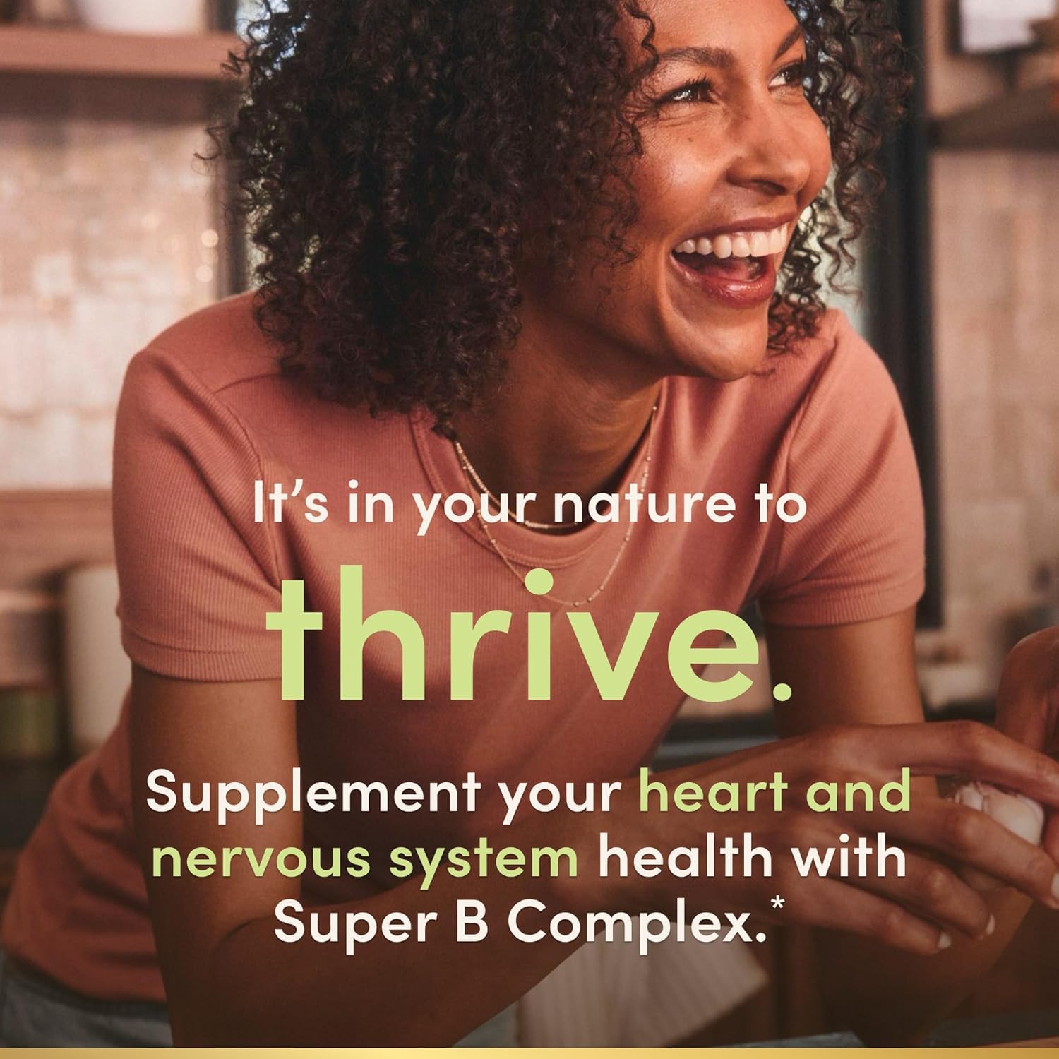 Nature's Bounty Super B-Complejo, ingredientes visibles, evidencia de pureza y calidad