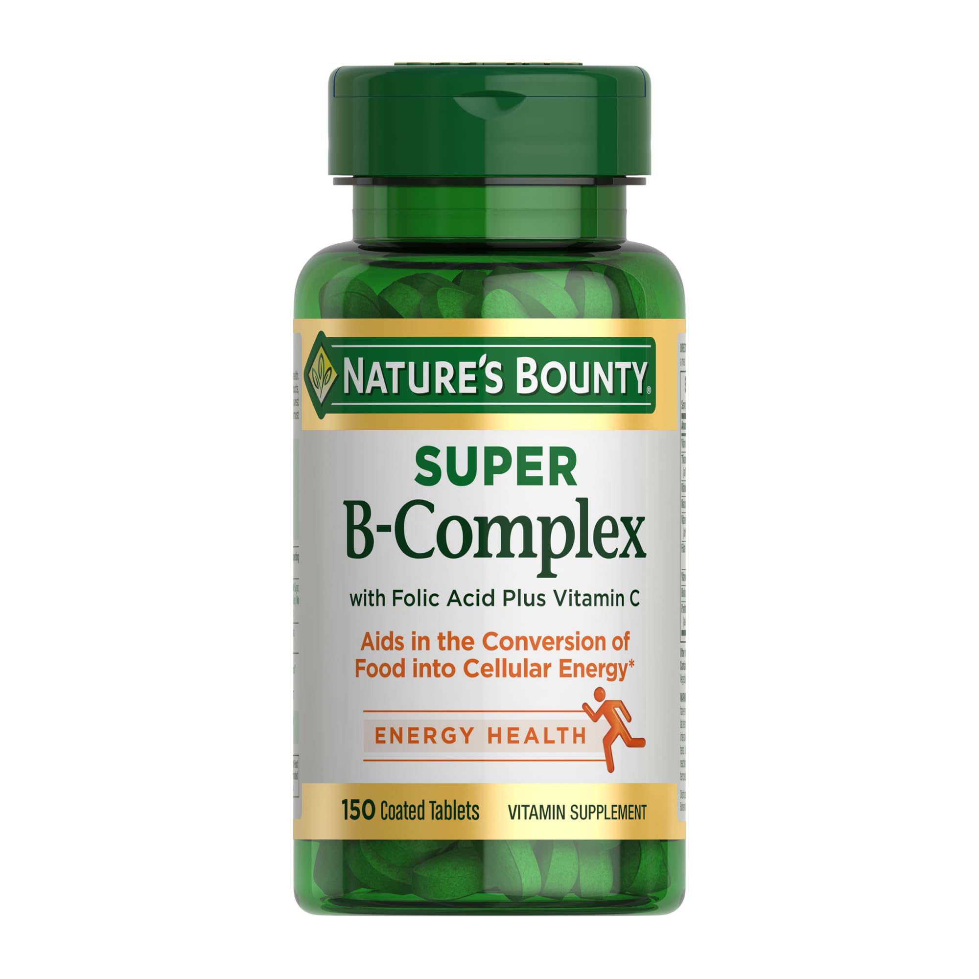 Nature's Bounty Super B Complejo, frasco con etiqueta, apoyo para energía diaria