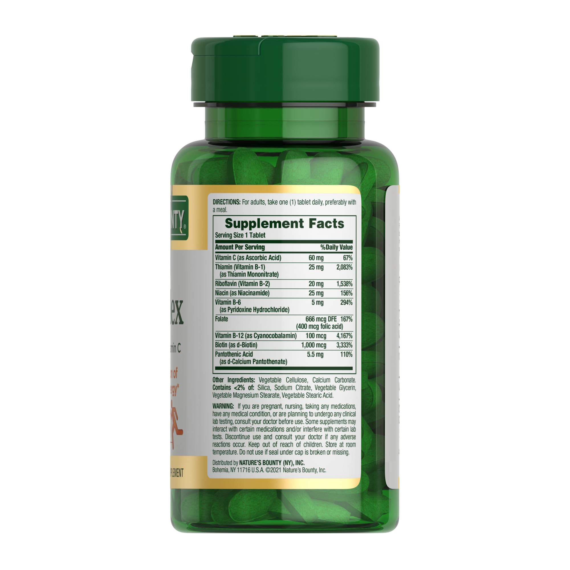 Nature's Bounty Super B, pastillas visibles en blister, complemento para energía diaria