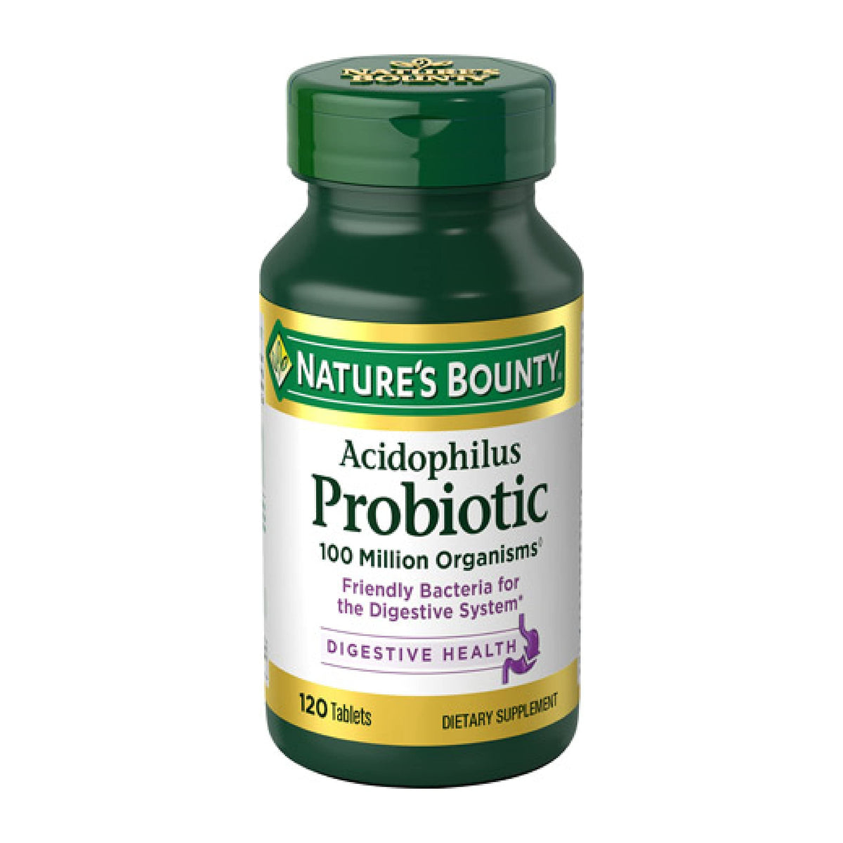 Nature's Bounty Lactobacillus Acidophilus tabletas en bote para apoyo digestivo diario