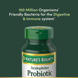 Dosis diaria Nature's Bounty Lactobacillus Acidophilus en formato tableta para rutina simple