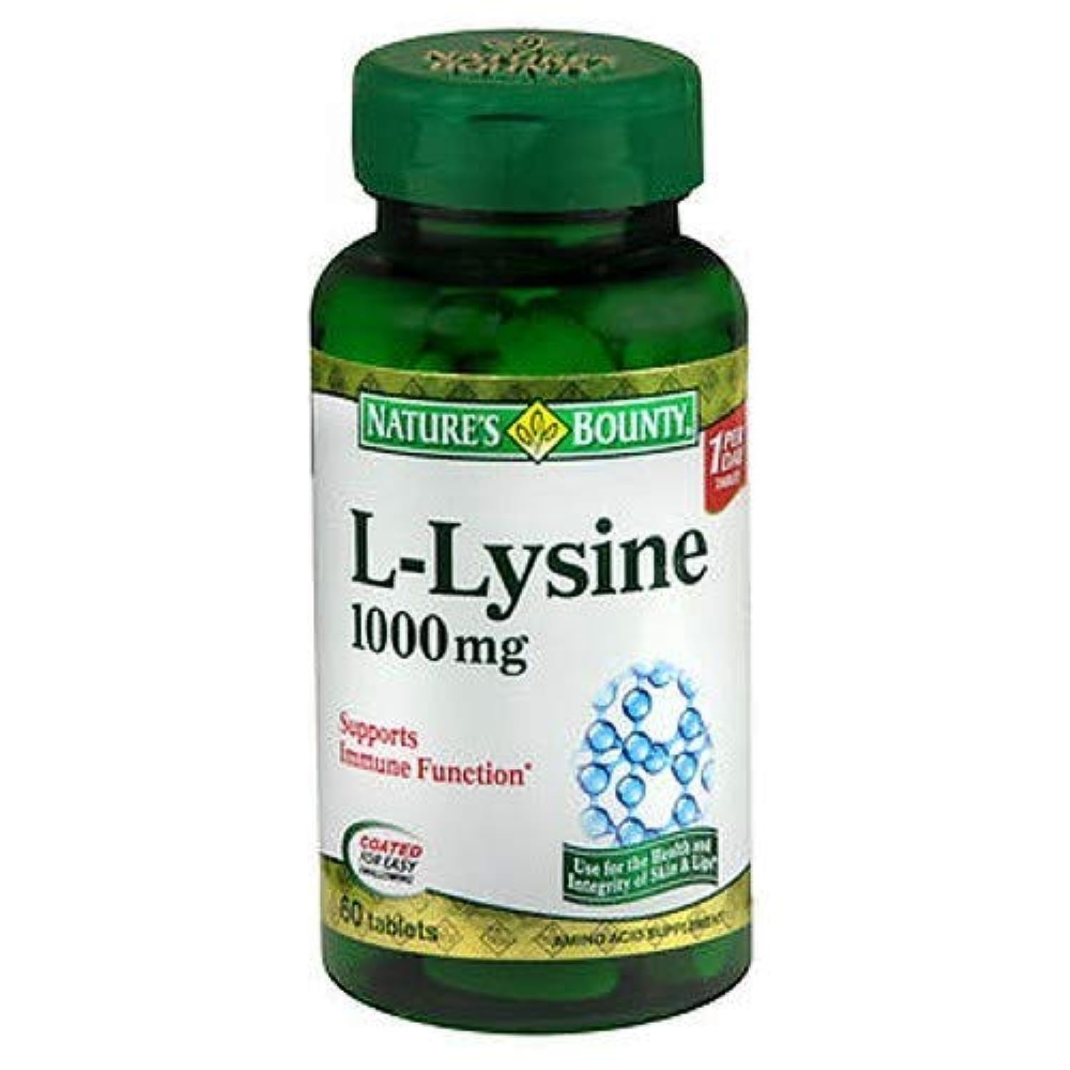 Nature's Bounty lisina 1000 mg, tableta para piel saludable y mantenimiento de tejidos.