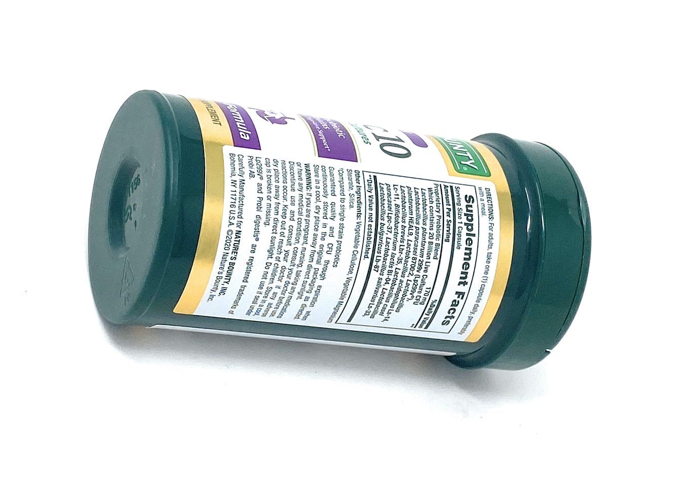 Nature's Bounty Ultra Strength Probiotic 10 envase de bote para una dosificación precisa