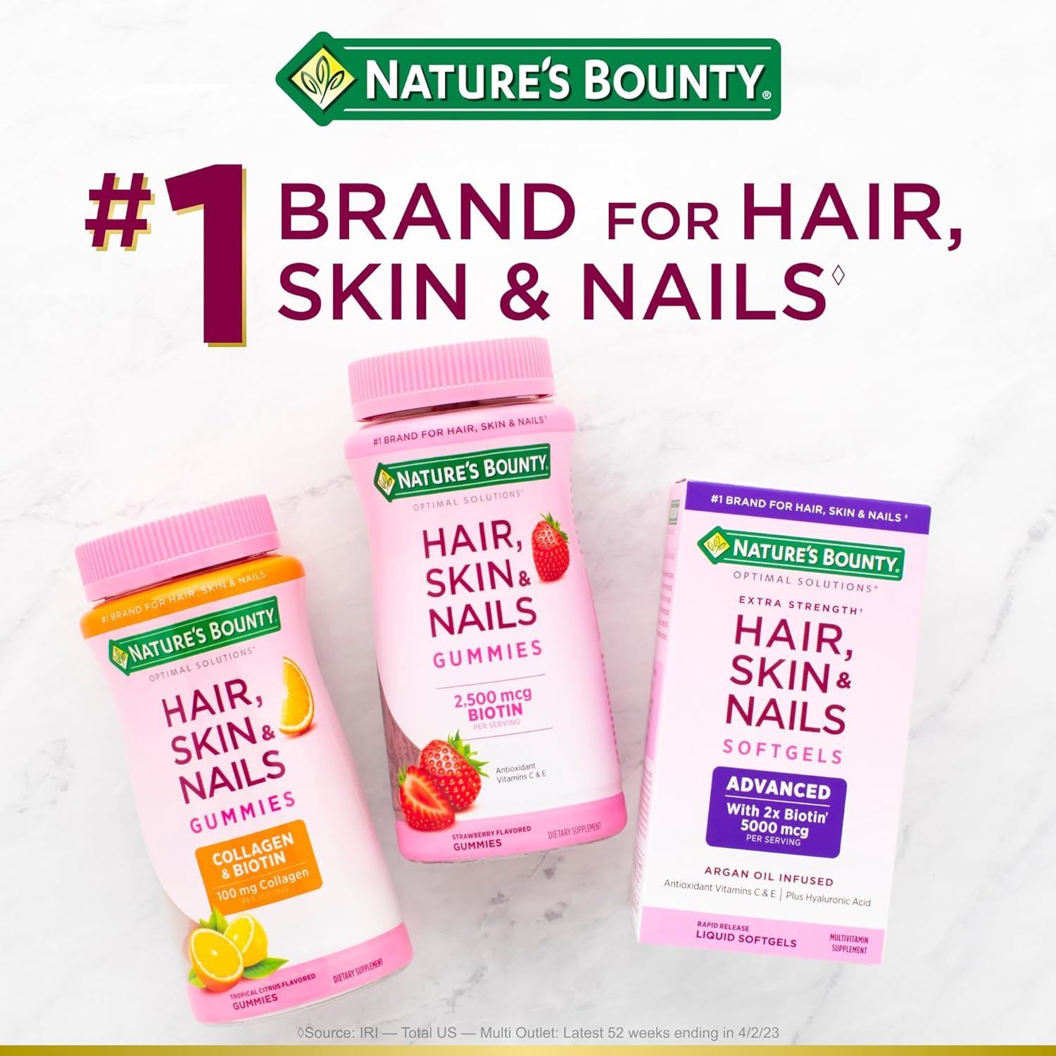Nature's Bounty Hair Skin Nails: uñas más fuertes con uso regular.
