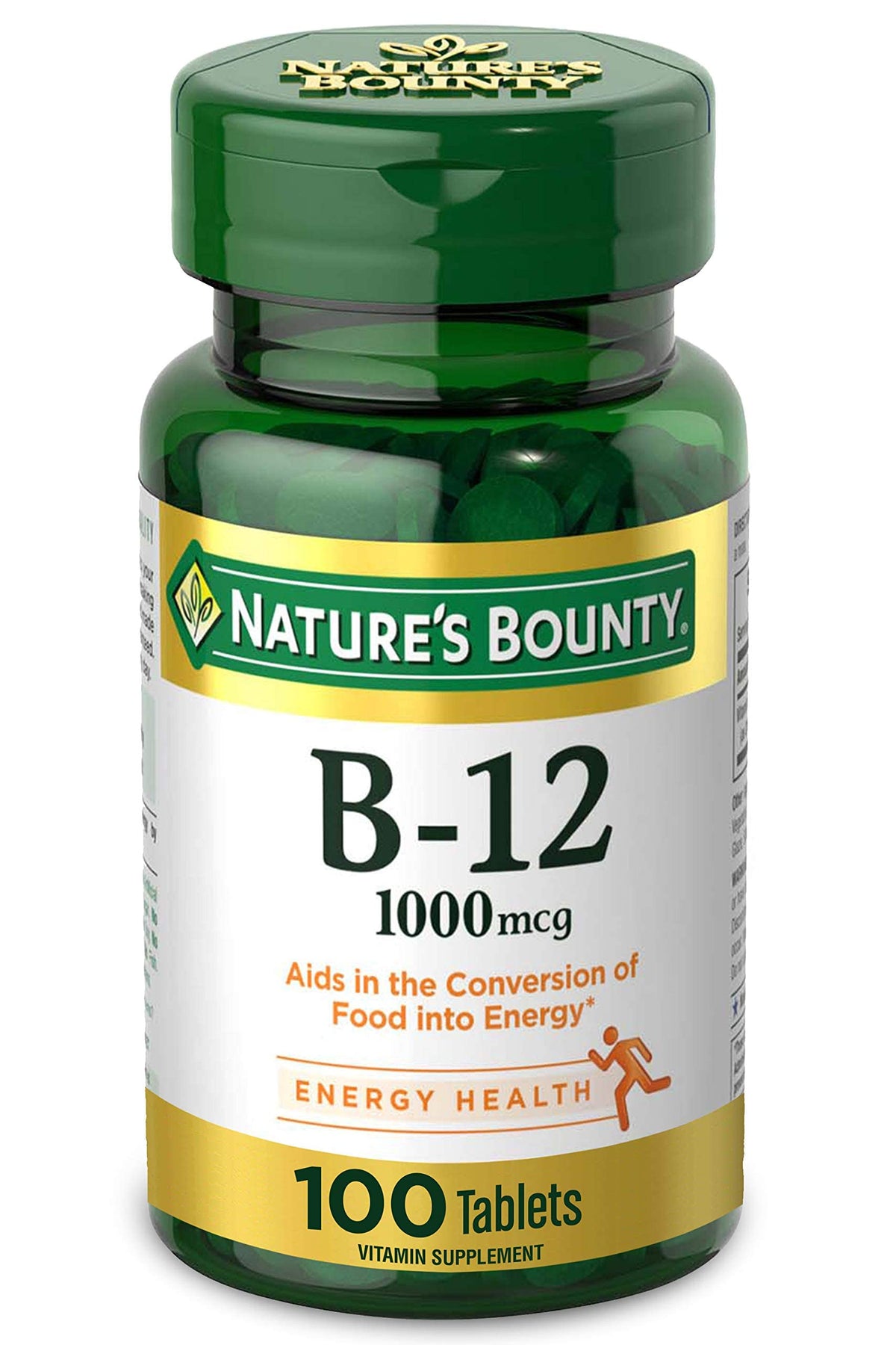 Nature's Bounty Vitamina B12, tabletas 1000 mcg, apoyo al metabolismo energético