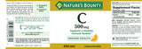 Nature's Bounty Vitamina C 500 mg, detalle de envase y cápsula, uso diario recomendado