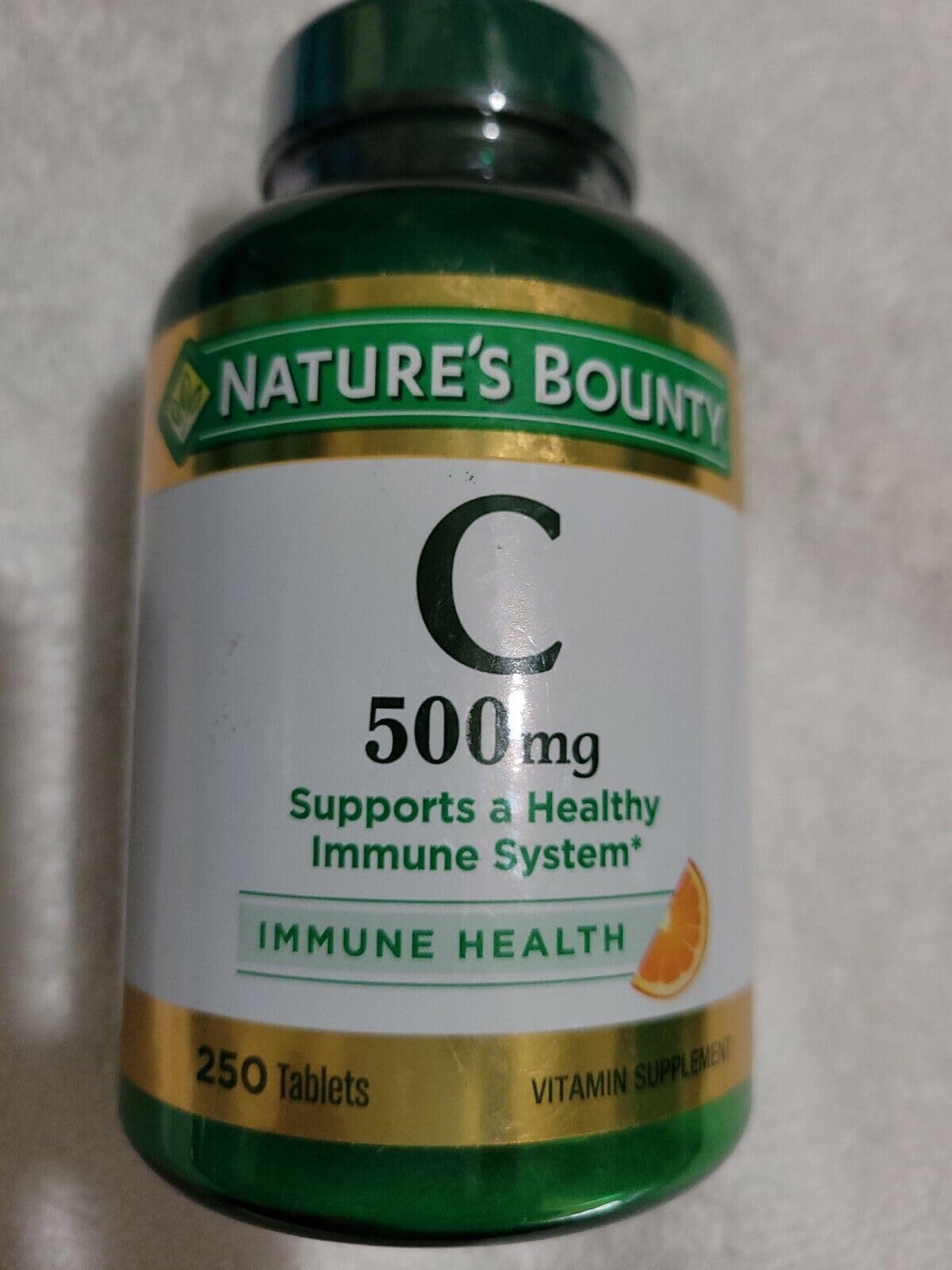 Nature's Bounty Vitamina C 500 mg, etiqueta destacada, antioxidante para la salud diaria