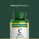 Nature's Bounty Vitamina C 500 mg etiqueta clara facilita la dosis diaria
