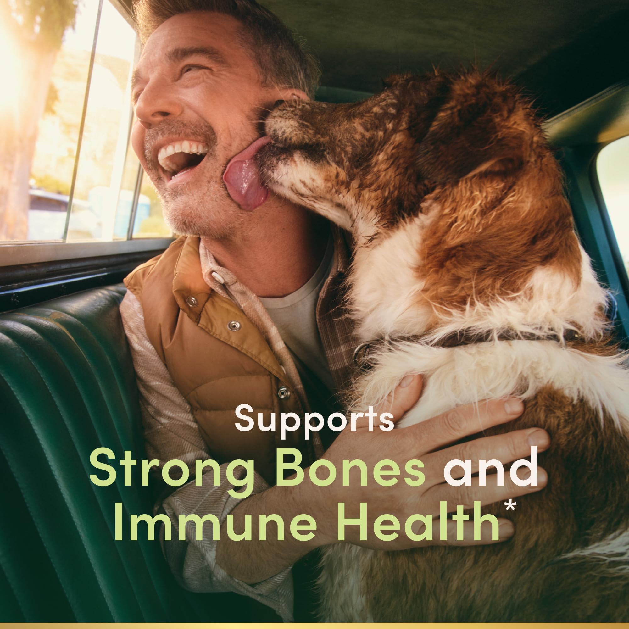 Nature's Bounty Vitamina D3, etiqueta visible destacando pureza y beneficios para huesos.