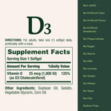 Nature's Bounty Vitamina D3: cápsulas listas para tomar con comida